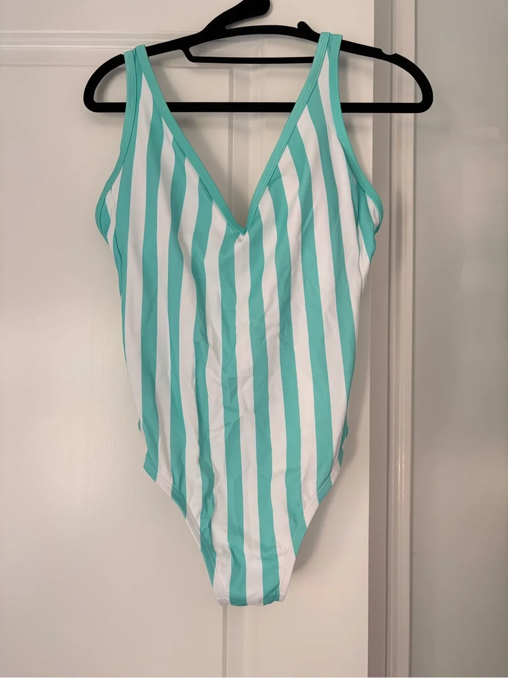 Target Teal & White Striped Bathing Suit